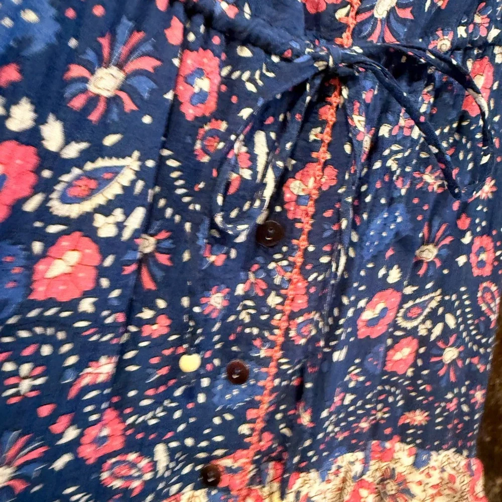 Chasing Unicorns - Dream On Ruffle Maxi Dress. Blue and Pink. Small. - Picture 5 of 10